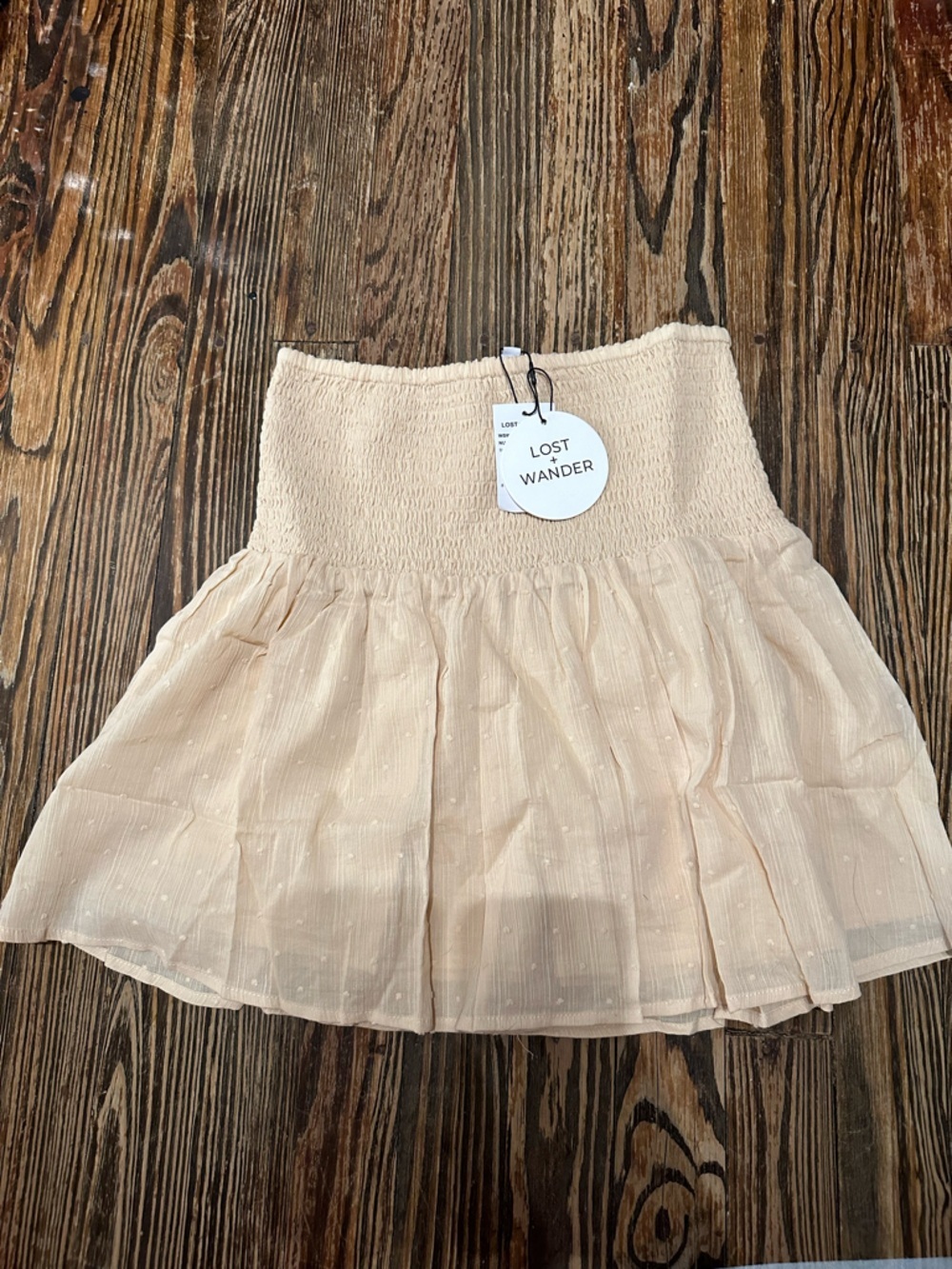 Lost + Wander Blush Tiered Dot Mini Skirt